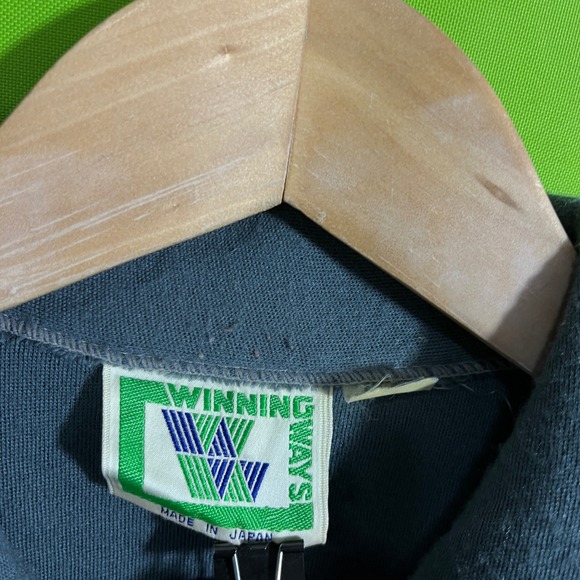 VTG Medium 80s Winning Ways Track Jacket Gray White Burgundy Colorblock Japan - Picture 2 of 4